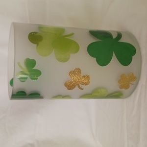 St Patrick's Day Glass Candleholder/ Vase